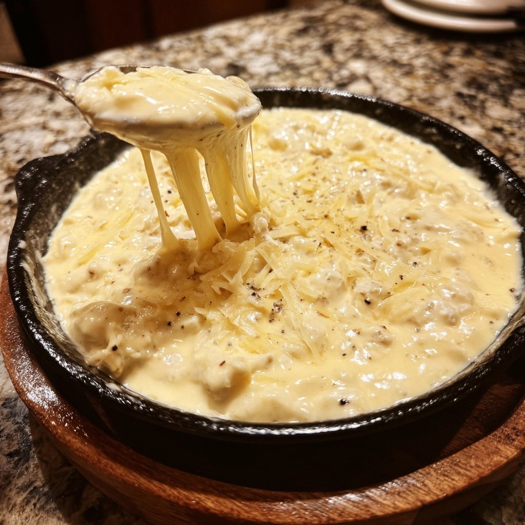 Fondue with Swiss Cheese and Garlic