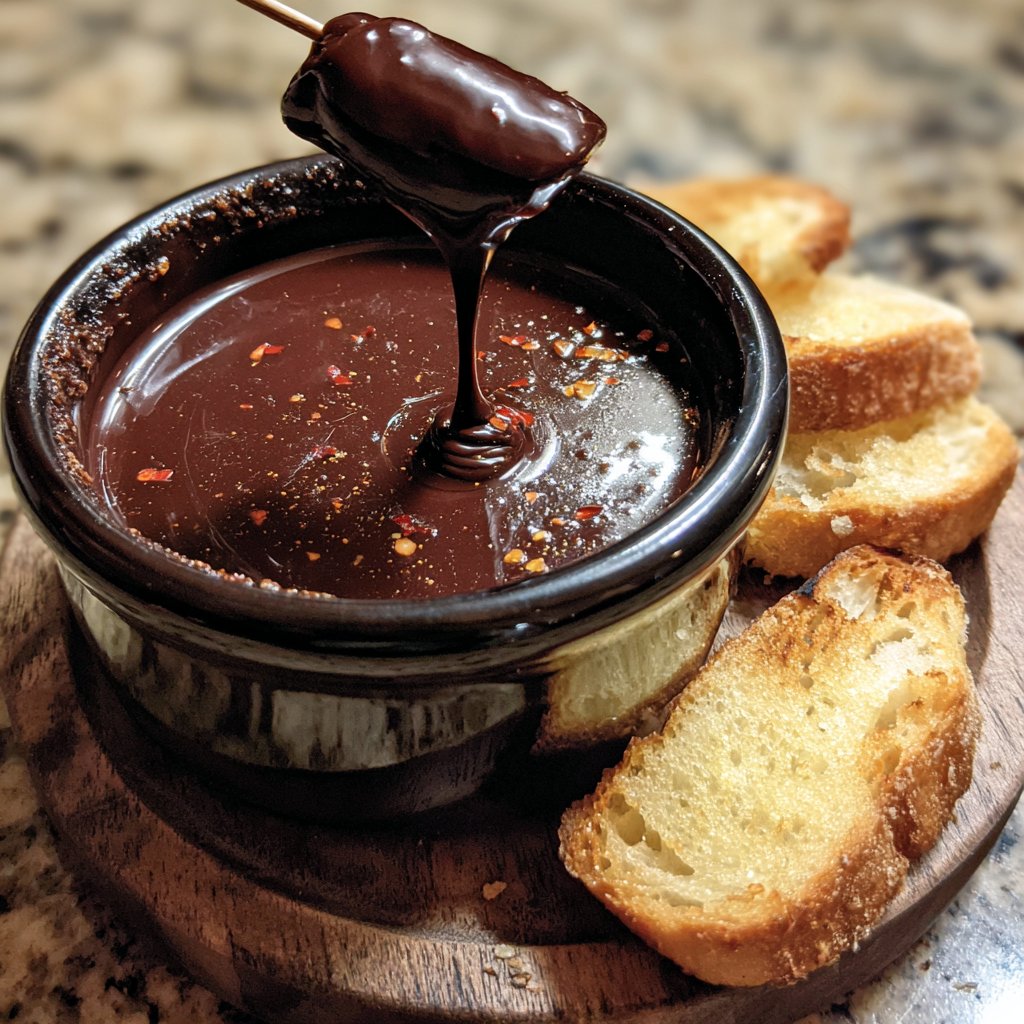 Fondue with Dark Chocolate and Chili