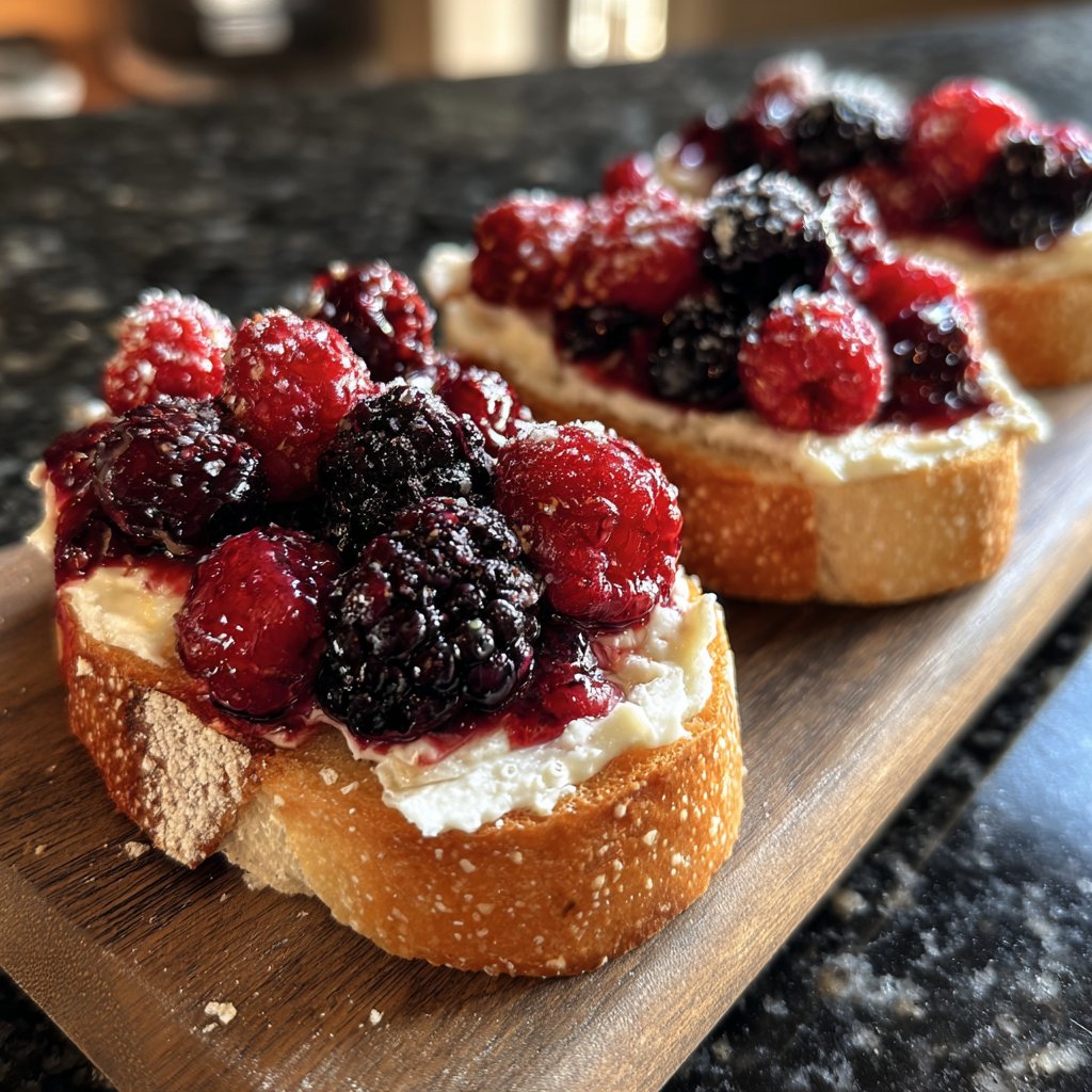 Crostini with Ricotta and Honeyed Berries