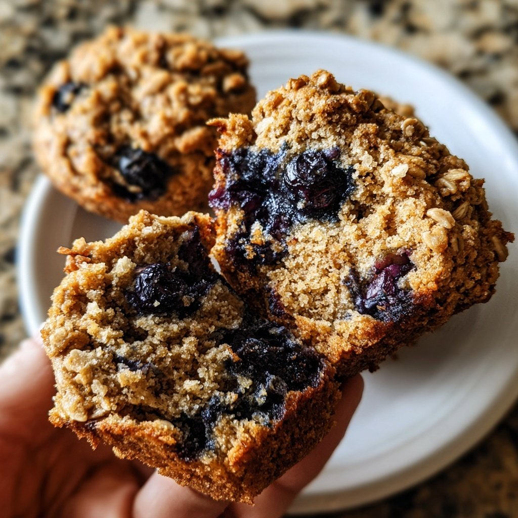 Healthy Blueberry Oat Muffins