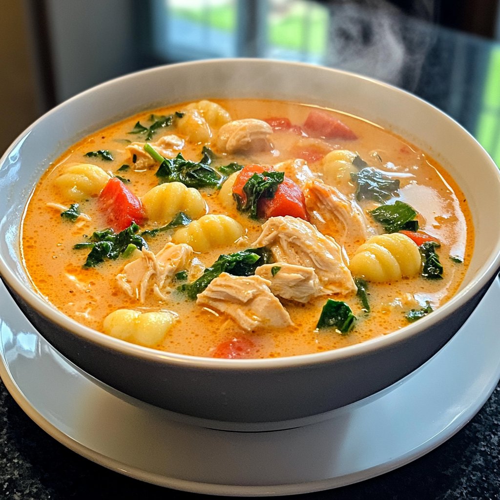 Spicy Crockpot Chicken Gnocchi Soup