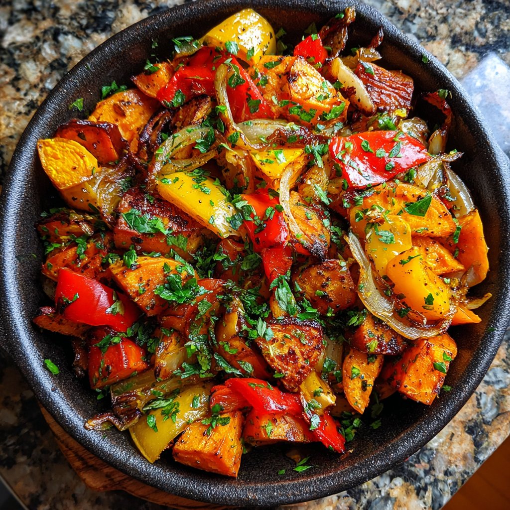 Roasted Sweet Potato Veggie Skillet