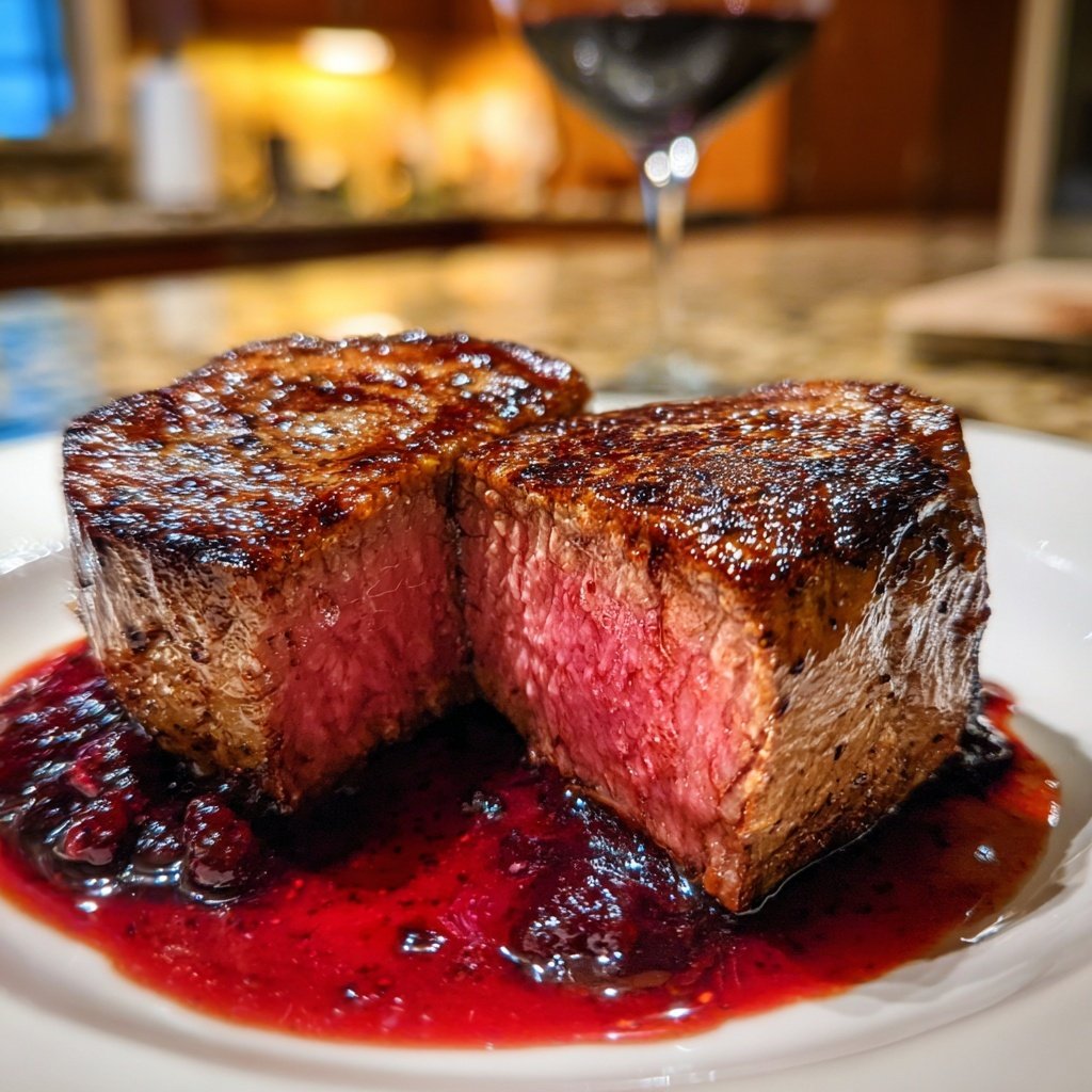 Romantic Filet Mignon with Red Wine Sauce