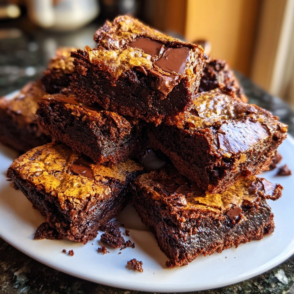 Crispy Sourdough Discard Brownies