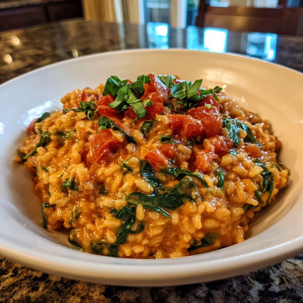 Creamy Spinach Tomato Rice